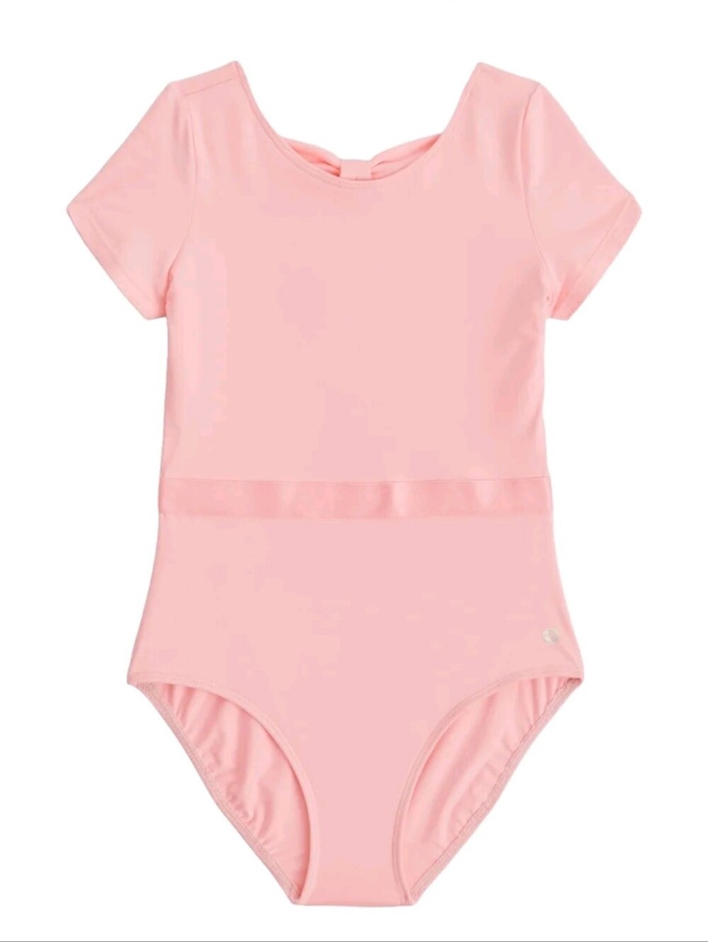 Justice Girls' Cap Sleeve Leotard with Satin Waistband, Coral Color
